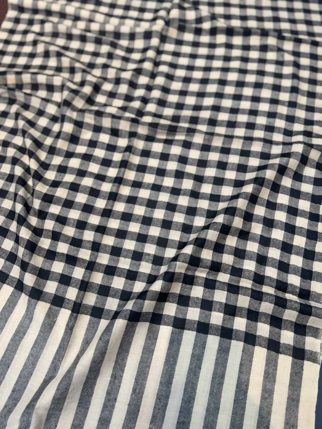 Pashtush India Mens Scarves Stoles and Mufflers Pashtush Mens Pure Pashmina Stole, Handwoven Checkered Design, Black and Beige