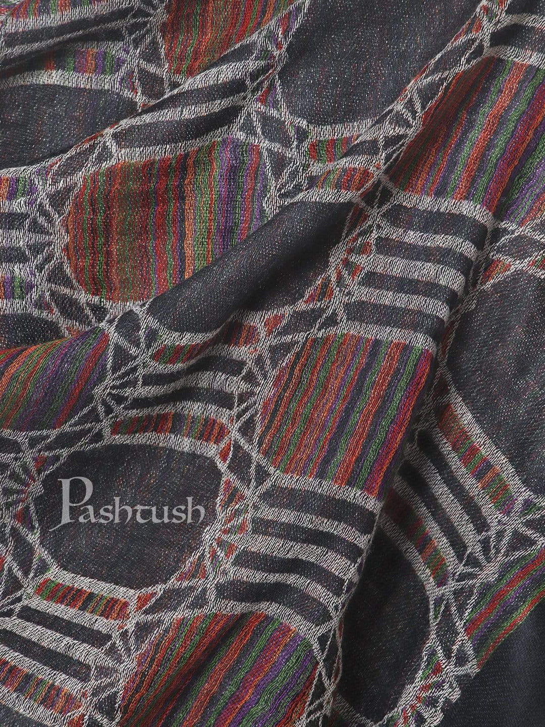 Pashtush India 70x200 Pashtush Mens Pure Wool, Honeycomb Weave Stole, With Woolmark Certificate