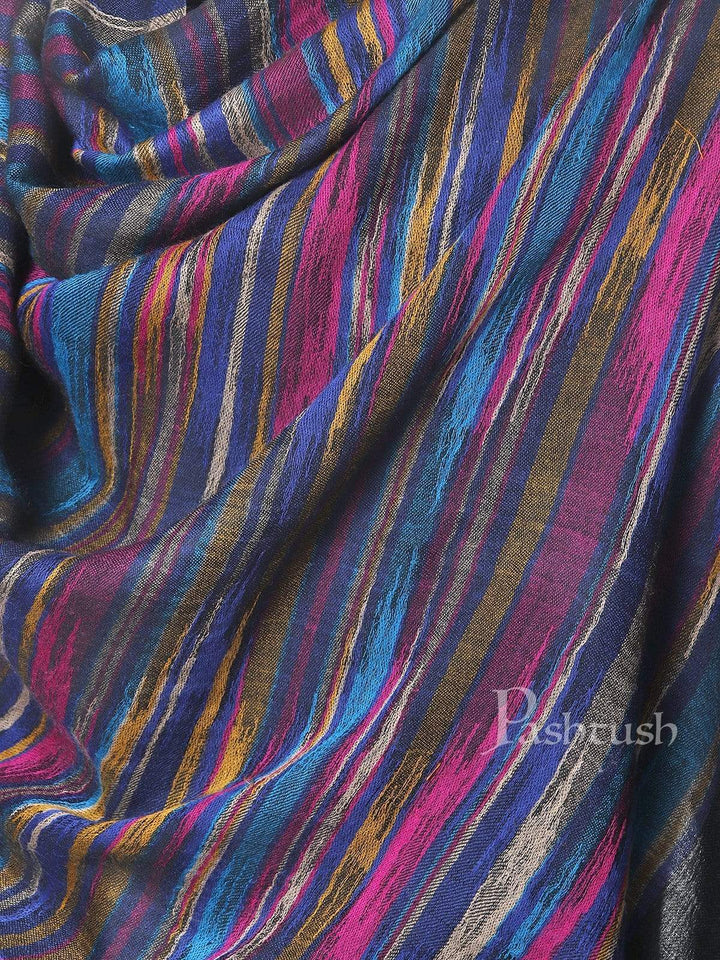 Pashtush India 100x200 PASHTUSH Mens PURE WOOL MULTICOLOUR STRIPED Stole, WITH WOOLMARK CERTIFICATE
