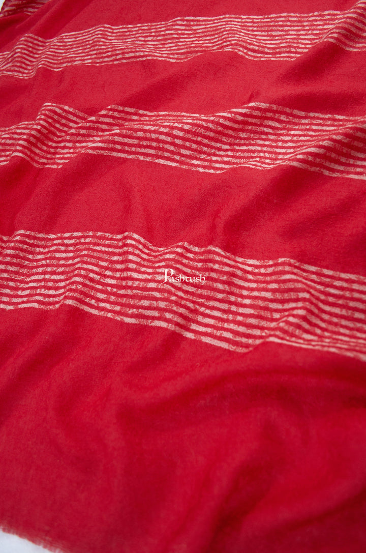Pashtush India Womens Stoles and Scarves Scarf Pashtush Mens Reversible Blended Fine Wool Stole - Red