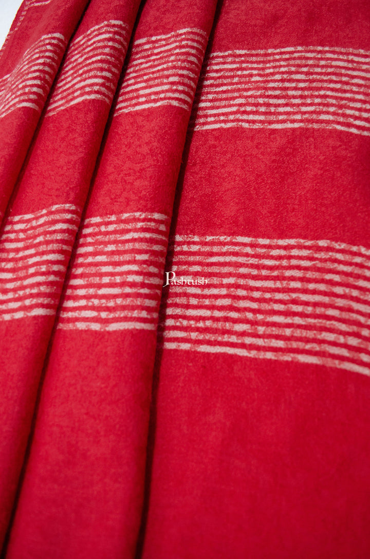Pashtush India Womens Stoles and Scarves Scarf Pashtush Mens Reversible Blended Fine Wool Stole - Red