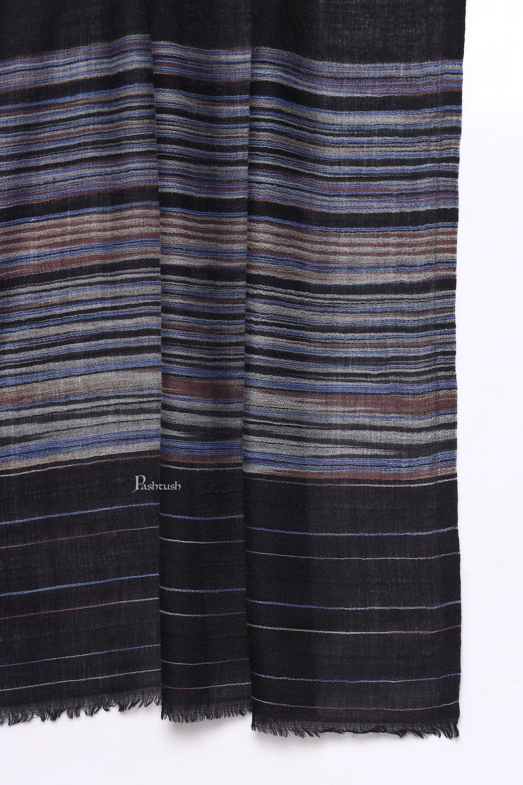 Pashtush India Mens Shawls Gents Shawl Pashtush Mens Shawl, Reversible Design, Black