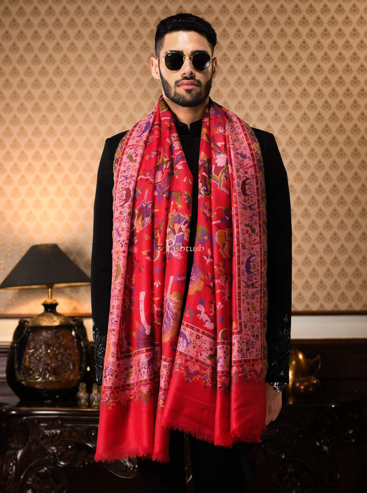 Pashtush India 100x200 Pashtush Mens Shikaardar Stole, Pure Wool, With Woolmark Certificate
