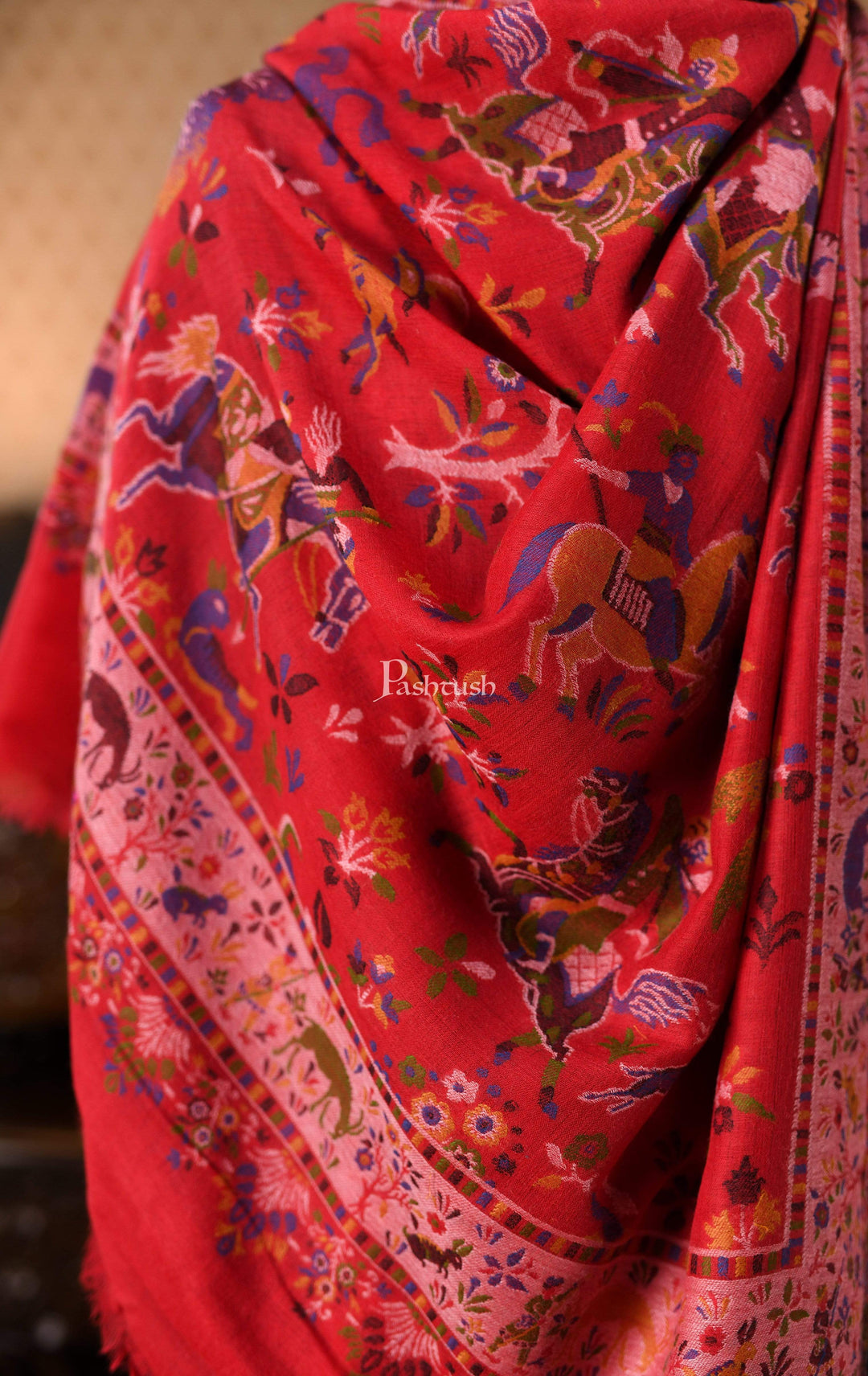 Pashtush India 100x200 Pashtush Mens Shikaardar Stole, Pure Wool, With Woolmark Certificate