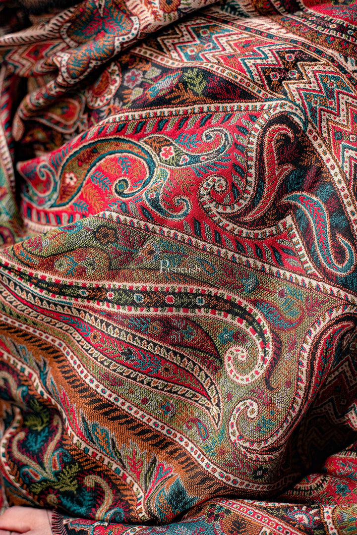 Pashtush India Mens Scarves Stoles and Mufflers Pashtush Mens Stole, Faux Pashmina, Woven Antique Heritage Design, Jamawar