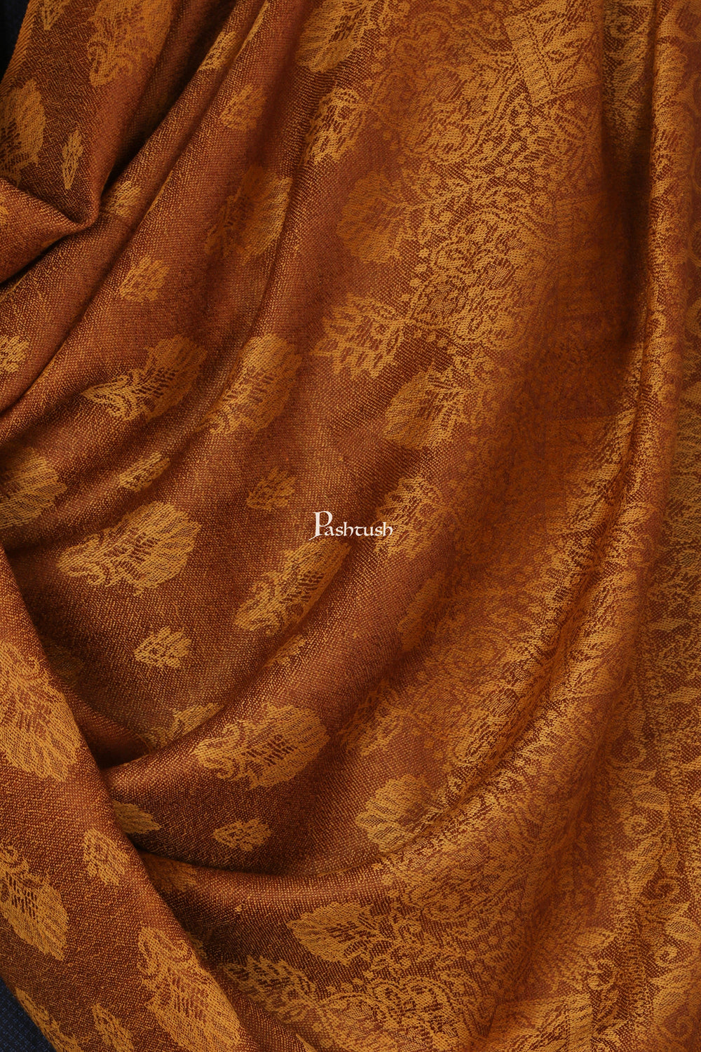 Pashtush India Mens Scarves Stoles and Mufflers Pashtush Mens Stole Scarf, Extra Soft Wool - Rusty Amber