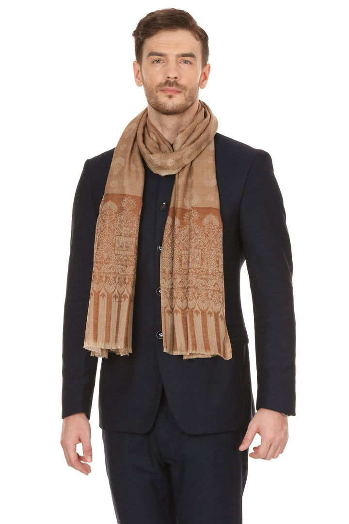 Pashtush Shawl Store Stole Mens Stole Scarf, Extra Soft Wool - Taupe