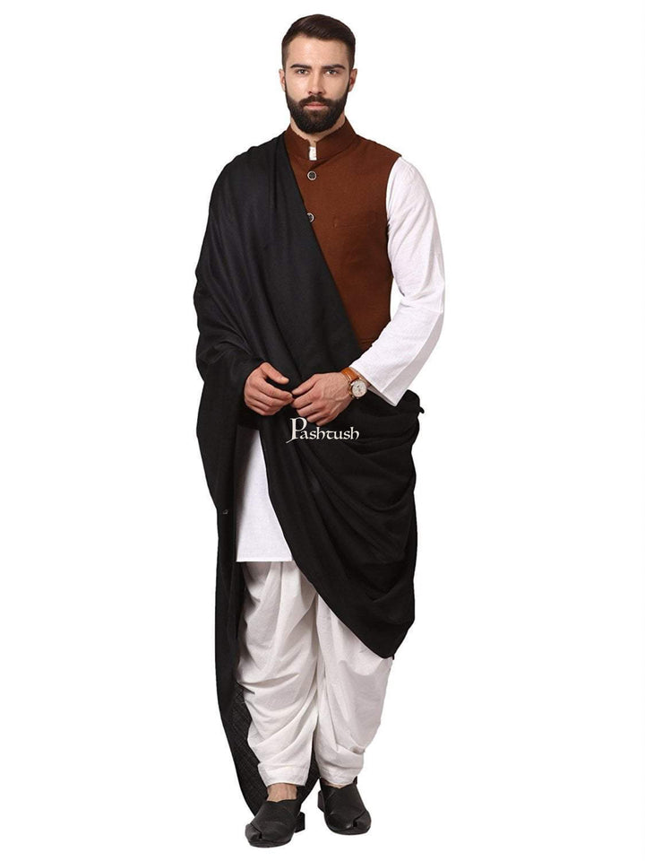 Pashtush India Mens Shawls Gents Shawl Pashtush Mens Thick Count Blended Wool Shawl, Mens Lohi (Full Size)