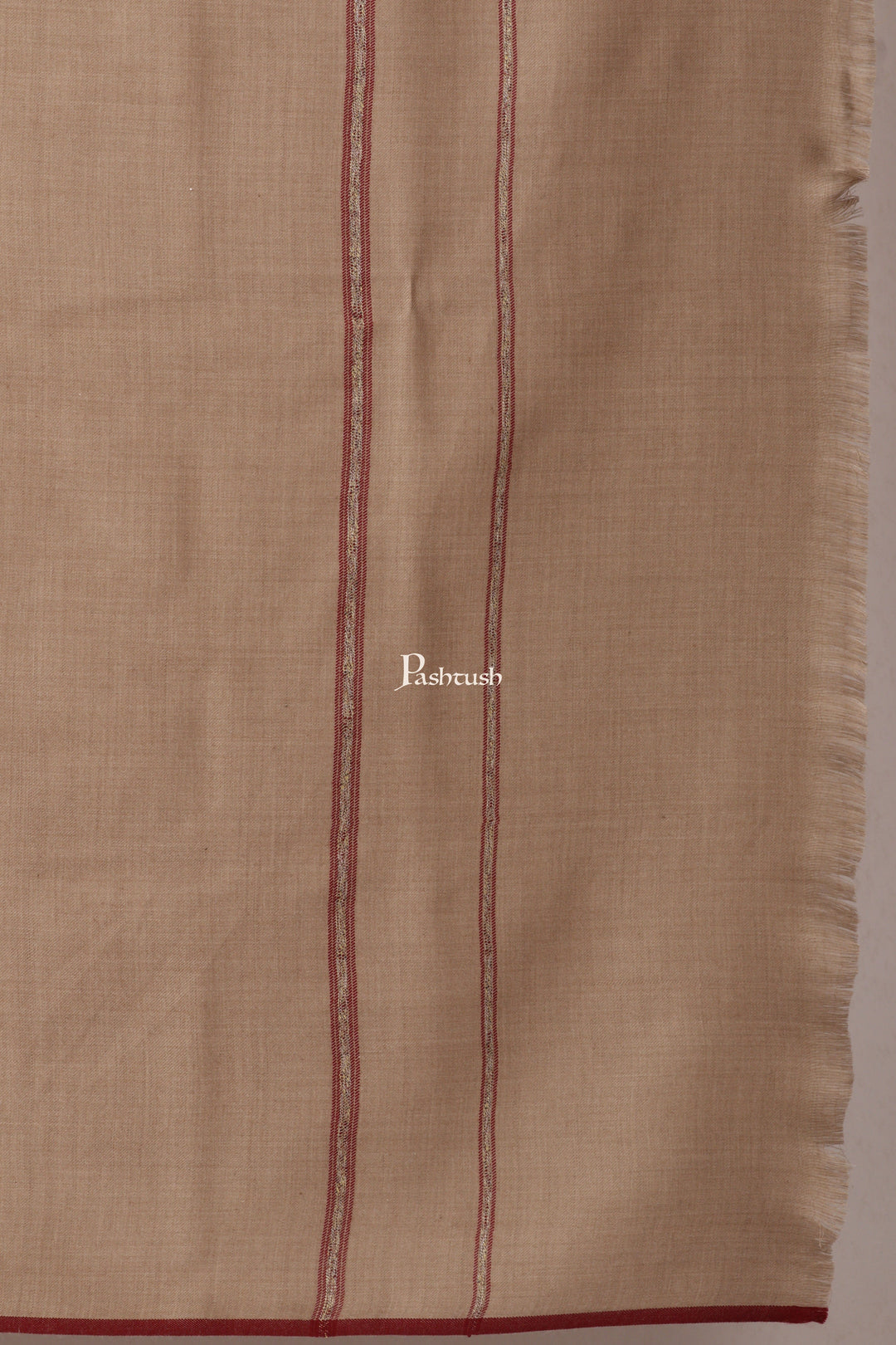 Pashtush India Mens Shawls Gents Shawl Pashtush Mens Thick Shawl Gents Lohi Woven Kinauri Design, Beige
