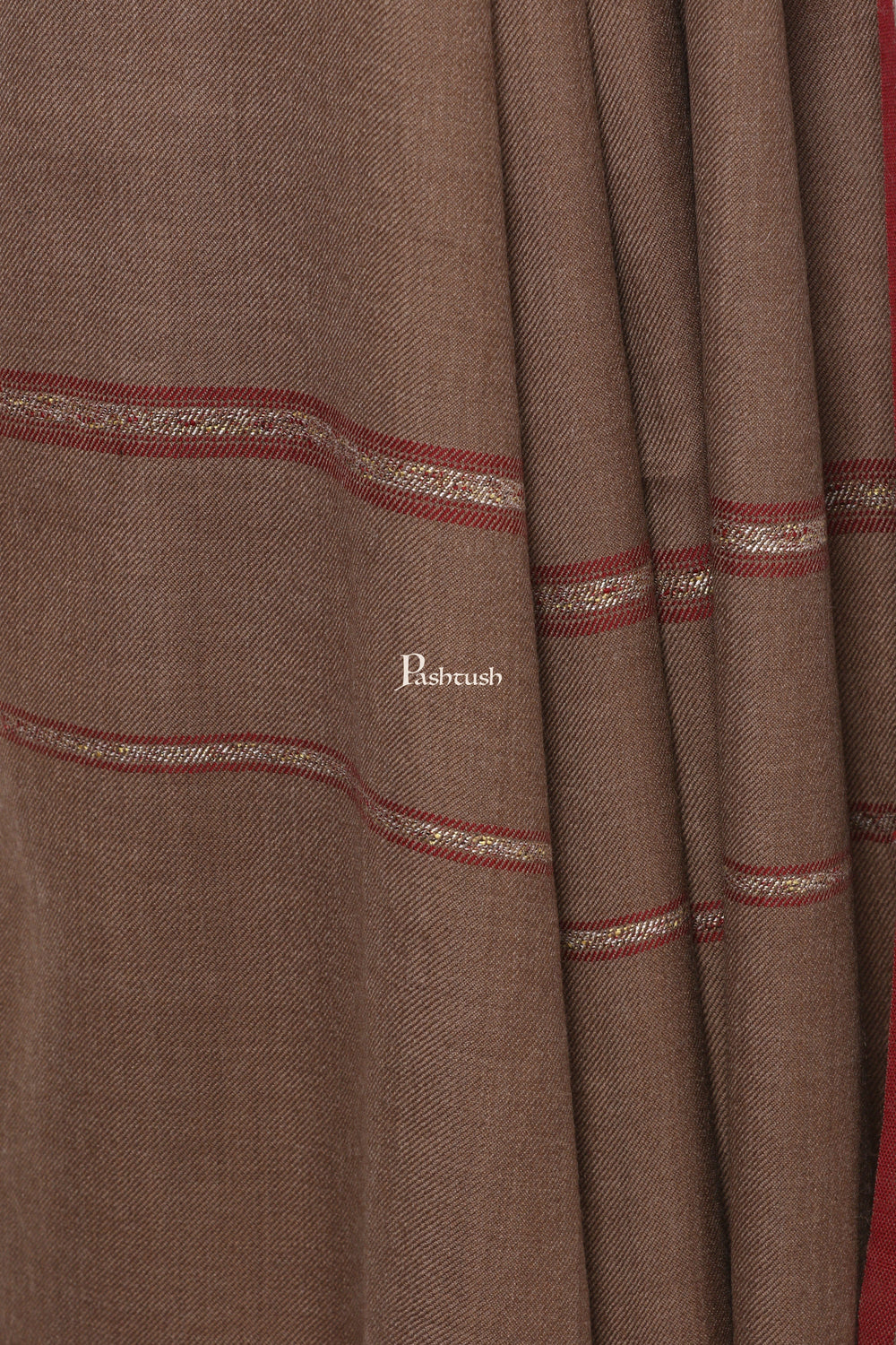 Pashtush India Mens Shawls Gents Shawl Pashtush Mens Thick Shawl Gents Lohi Woven Kinauri Design Fine Wool Full Size, Taupe