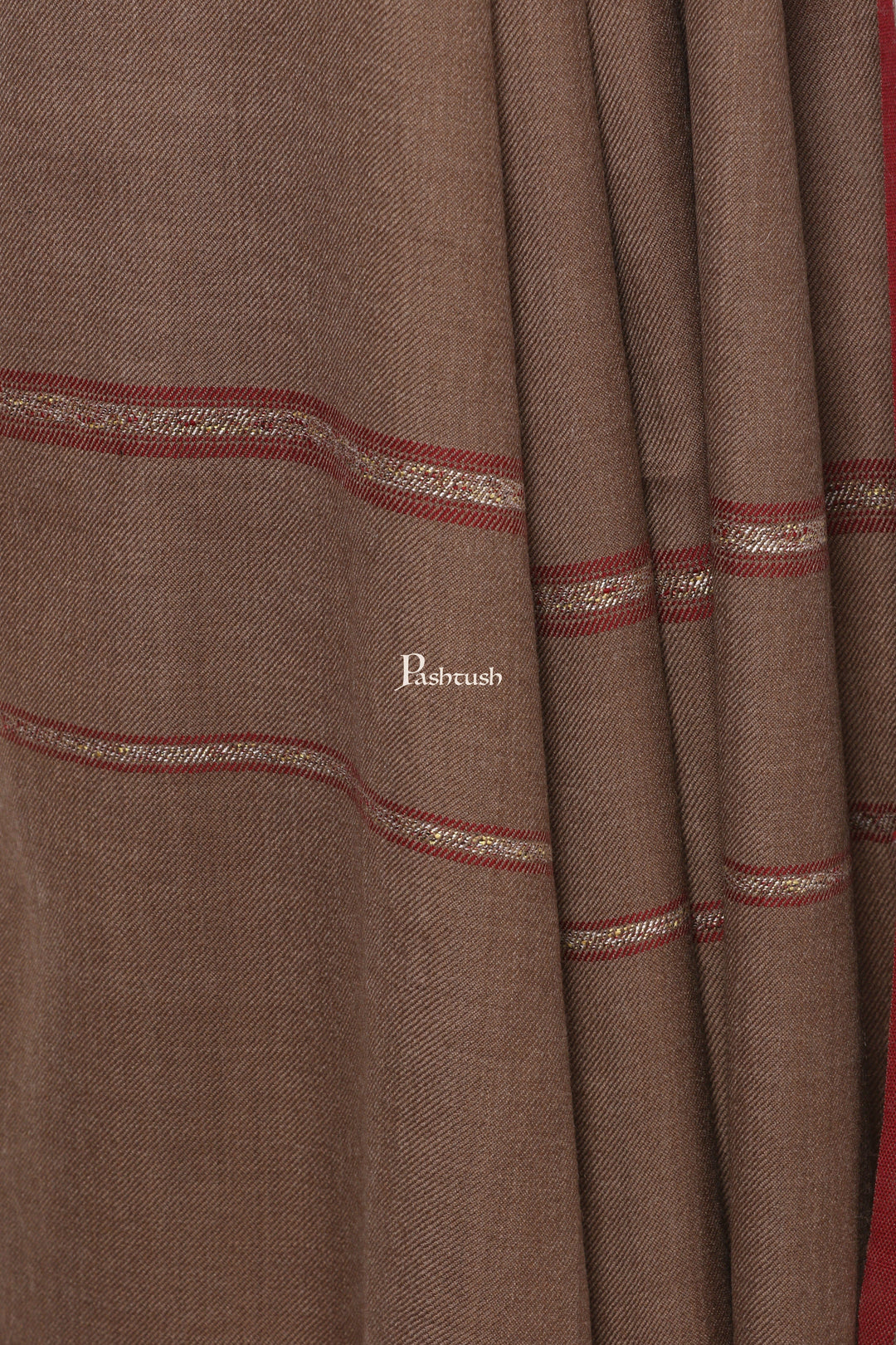 Pashtush India Mens Shawls Gents Shawl Pashtush Mens Thick Shawl Gents Lohi Woven Kinauri Design Fine Wool Full Size, Taupe