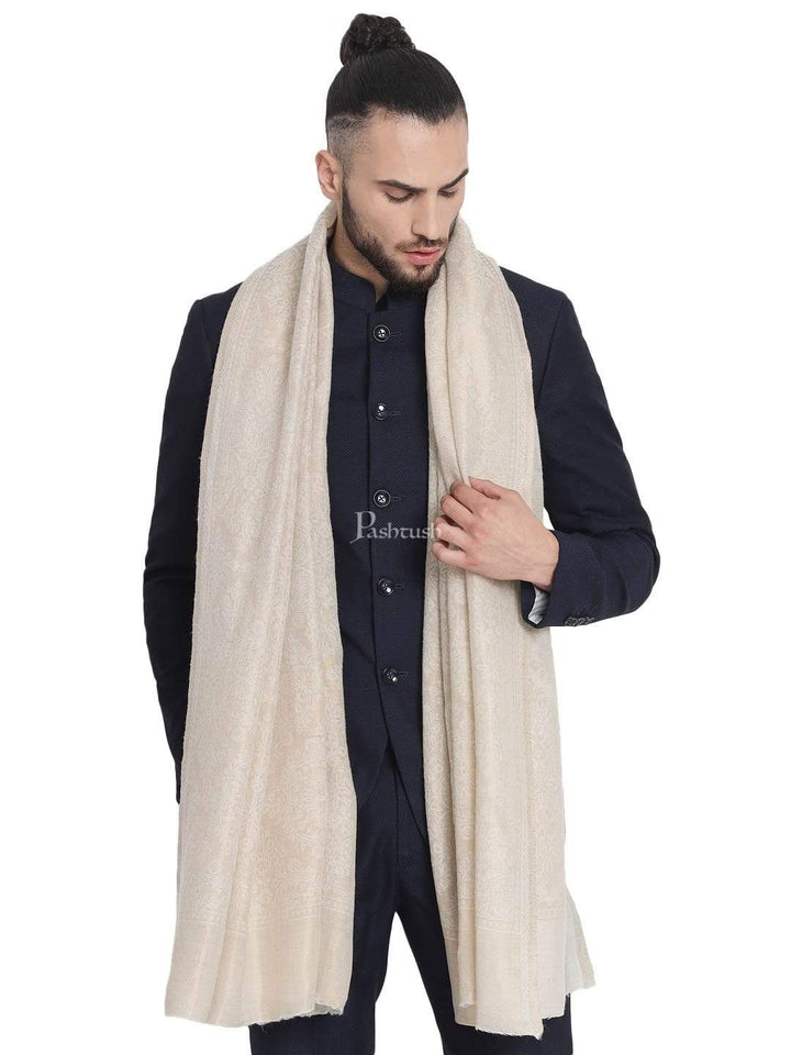 Pashtush India 70x200 Pashtush Mens Twilight Collection, Jacquard Stole, With Metallic Thread Weave, Fine Wool