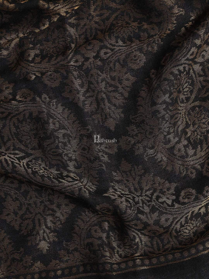Pashtush India 70x200 Pashtush Mens Twilight Collection, Jacquard Stole, With Metallic Thread Weave, Fine Wool