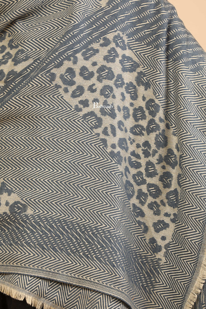 Pashtush India Womens Stoles Pashtush Mens Woollen Stole, Woven Soft And Warm Design, Denim Blue