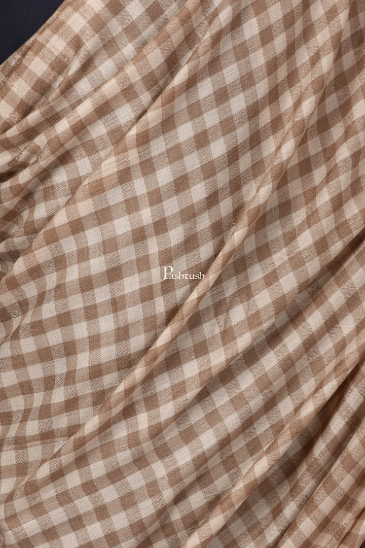 Pashtush India Mens Shawls Gents Shawl Pashtush Mens Woven Check Design Shawl, Australian Merino Wool Light Weight, Soft Handfeel