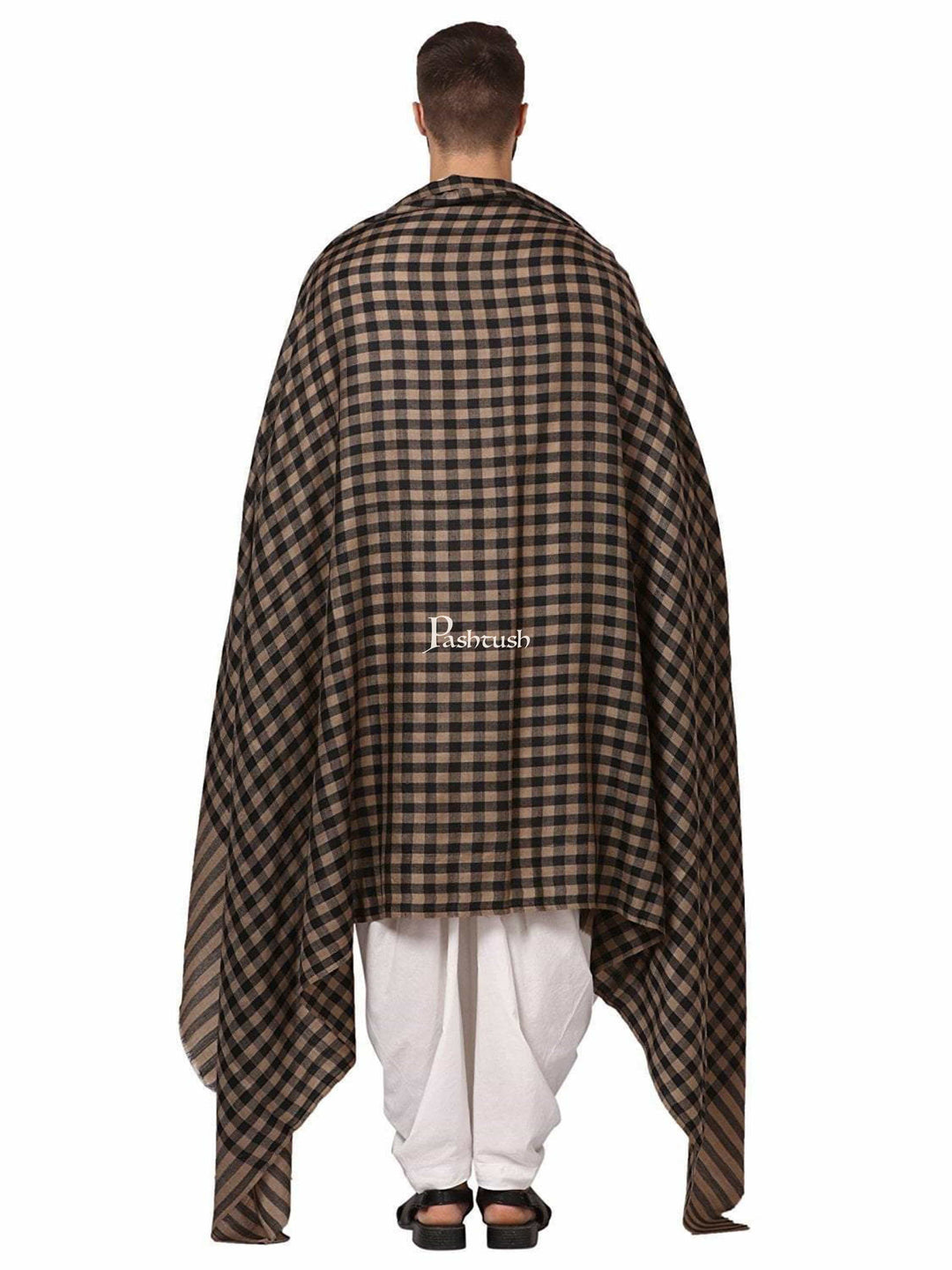 Pashtush His and Her Gift Set of Fine Wool Shawls, Black, Packaged in Keepsake Wooden Chester Gift Box