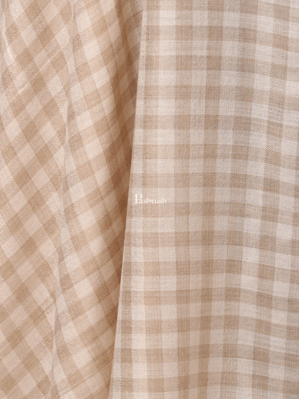 Pashtush India Mens Shawls Gents Shawl Pashtush Mens Woven Check Shawl, Ultra-Light Weight - Fine Wool, Medium, Herringbone Checks