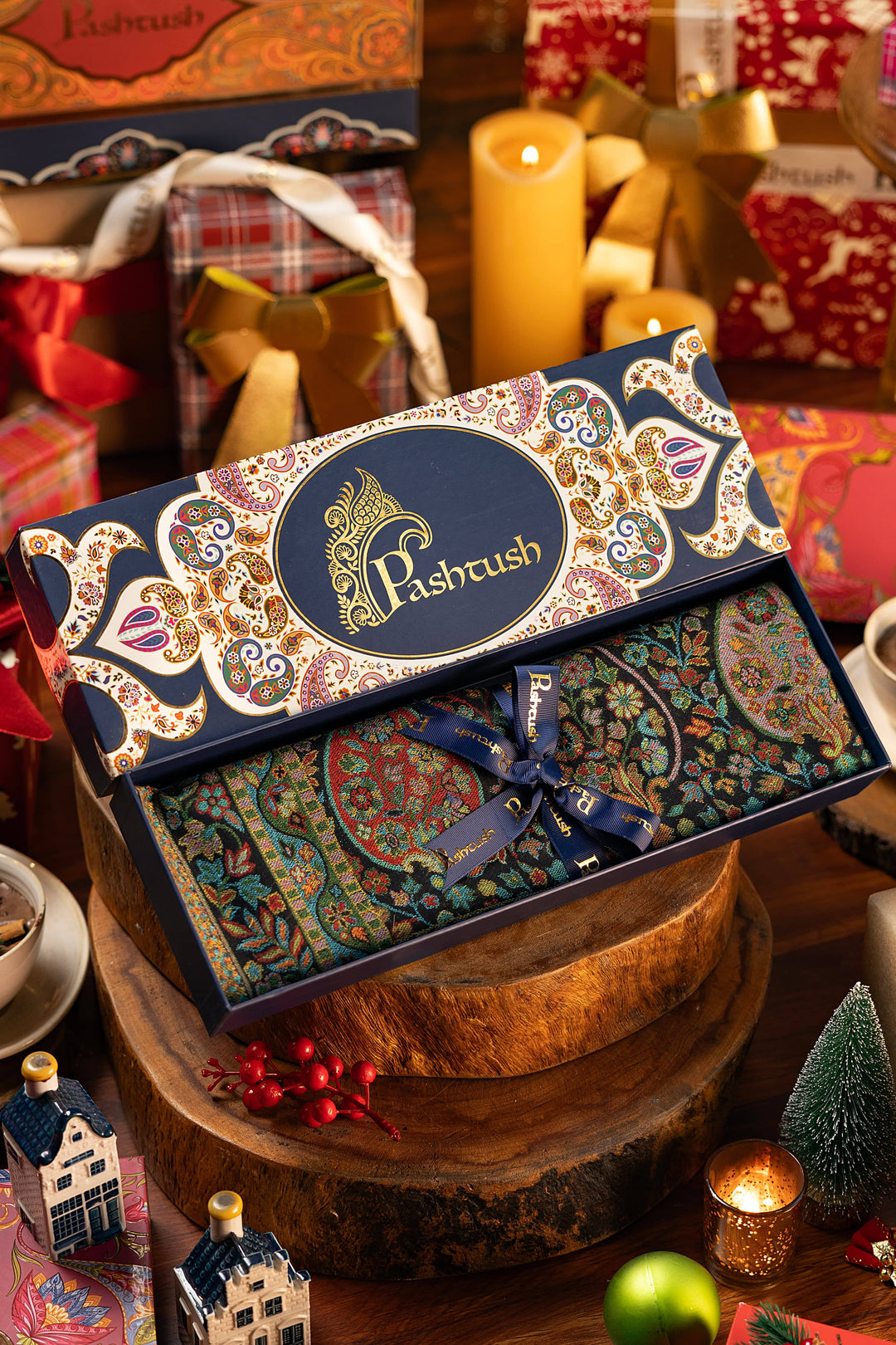 Pashtush India Gift Pack Pashtush Mens Woven Ethnic Stole, Extra Soft Bamboo Fibre