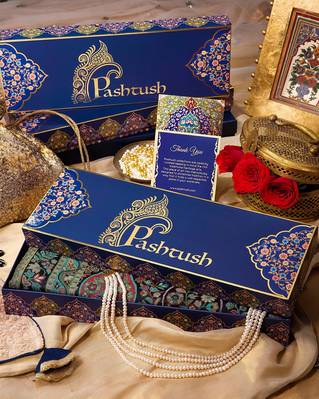 Pashtush India Gift Pack Pashtush Mens Woven Ethnic Stole, Extra Soft Bamboo Fibre