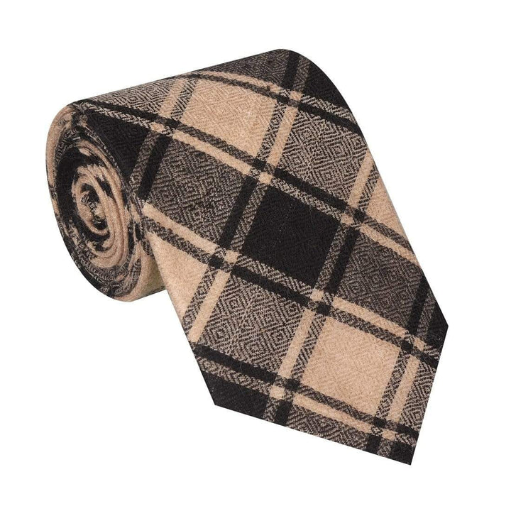 Pashtush Mens Woven Jacquard Necktie, Tie For Men, Classic Colours, Free Size, Black