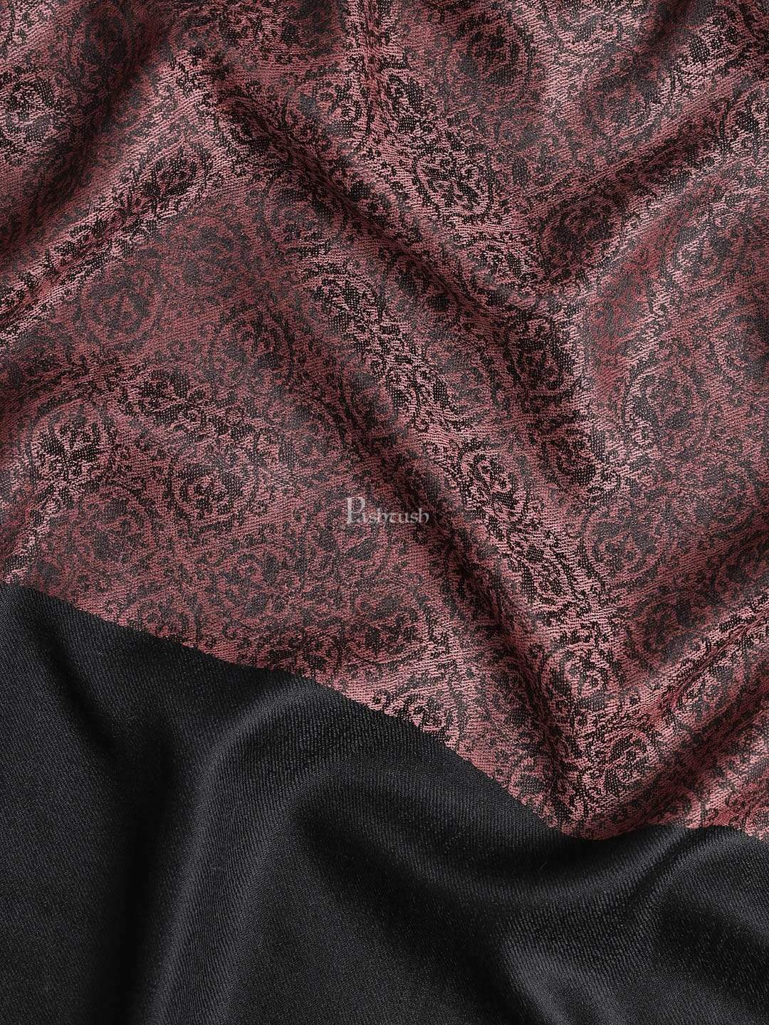 Pashtush India 114x228 Pashtush Mens Woven Paisley, Self Shawl, In Extra Soft Fine Wool, Large Wrap Size