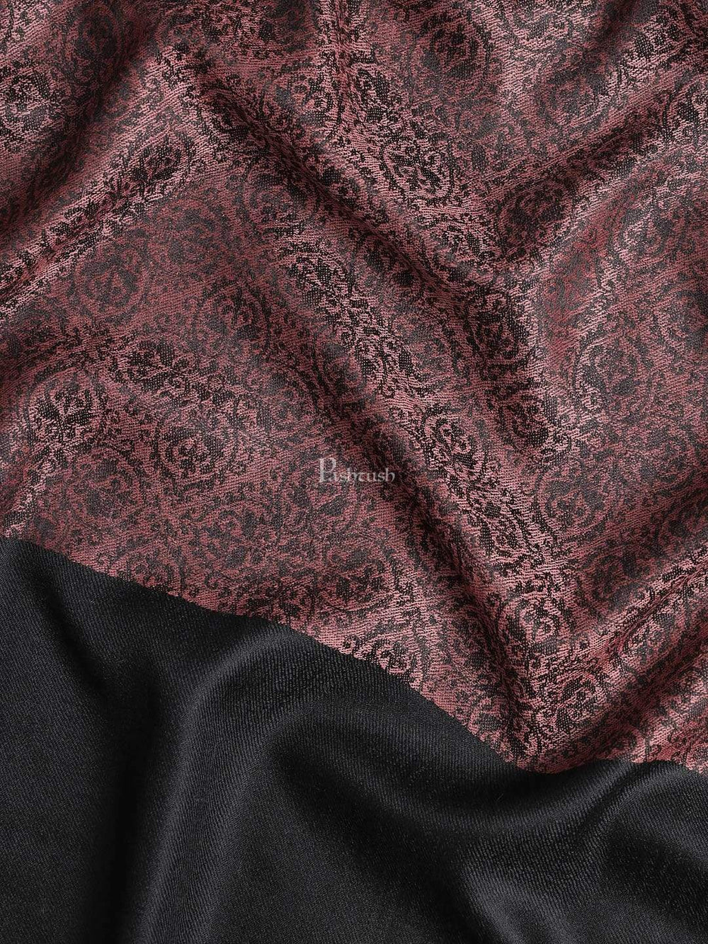 Pashtush India 114x228 Pashtush Mens Woven Paisley, Self Shawl, In Extra Soft Fine Wool, Large Wrap Size