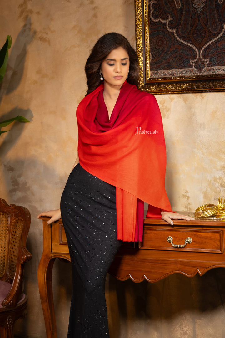 Pashtush India Womens Stoles and Scarves Scarf Pashtush Pure Cashmere Ombre Stole, Premium Extra Soft and Warm