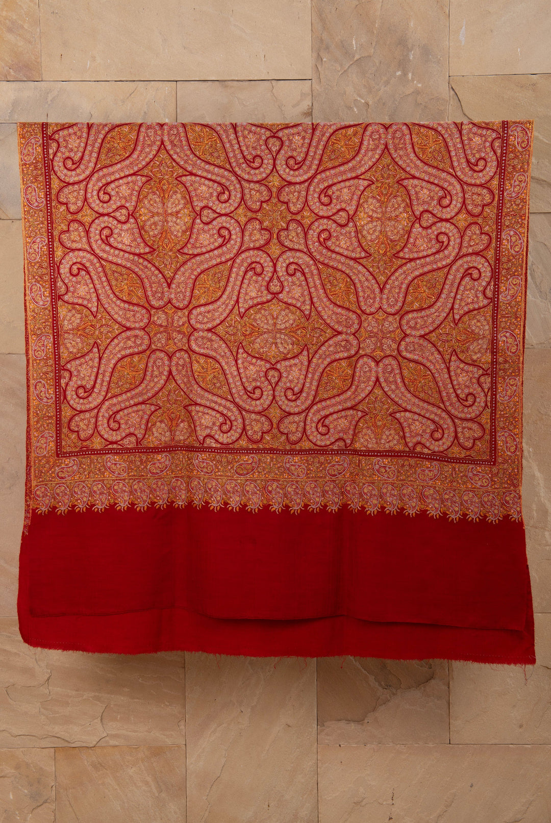 Pashtush India Womens Shawls Pashtush Pure Pashmina Shawl for Women, Kashmiri Sozni Hand Emrbodiery, Hand Made Shawl, Maroon