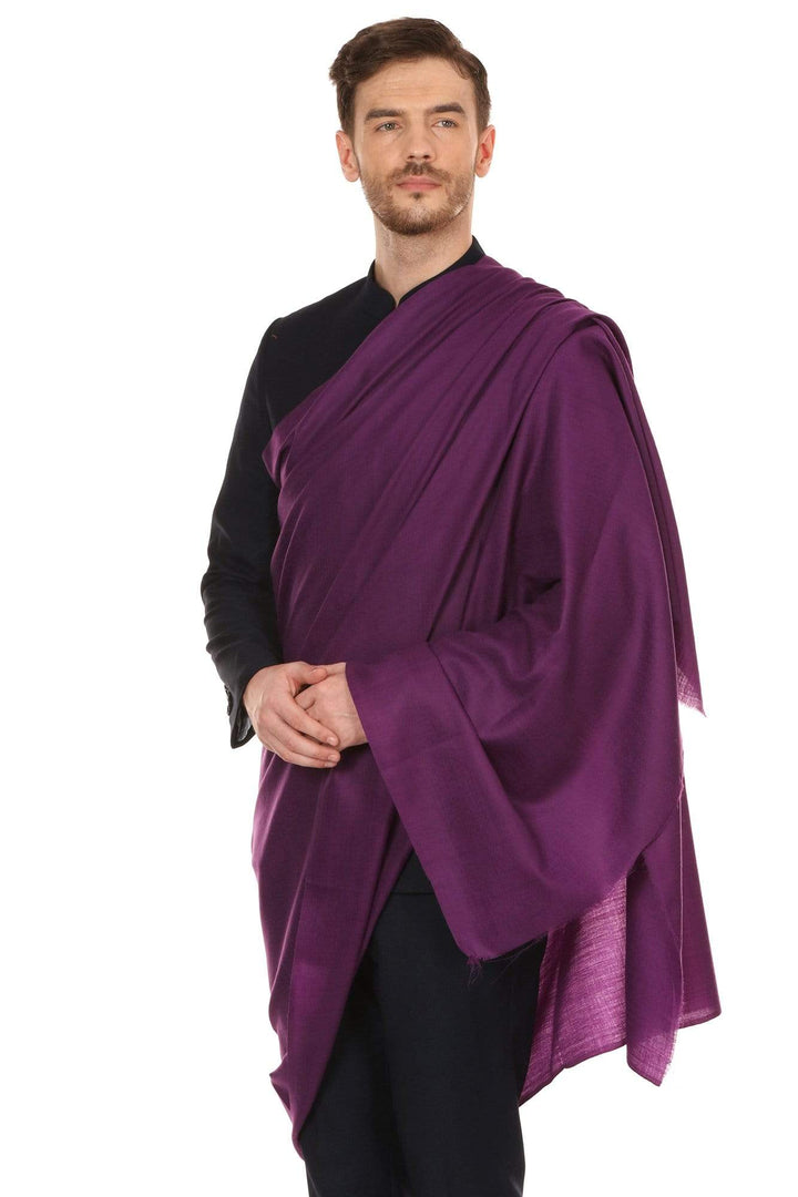 Pashtush Royal And Classy Fine Wool Mens Stole,Purple