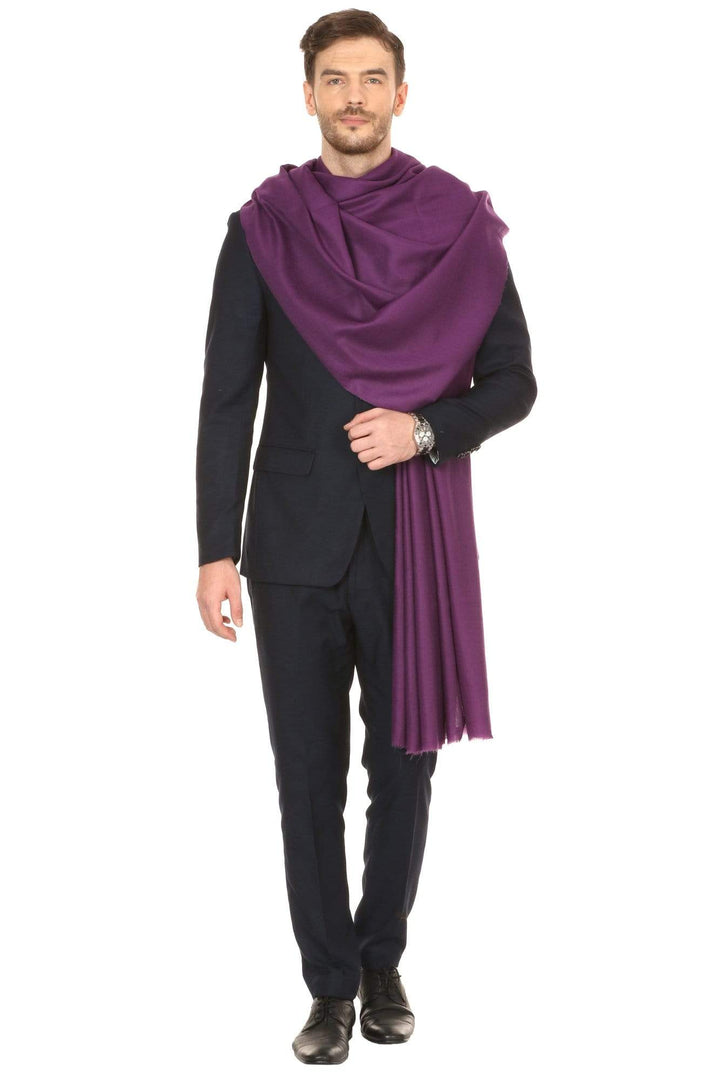 Pashtush Royal And Classy Fine Wool Mens Stole,Purple
