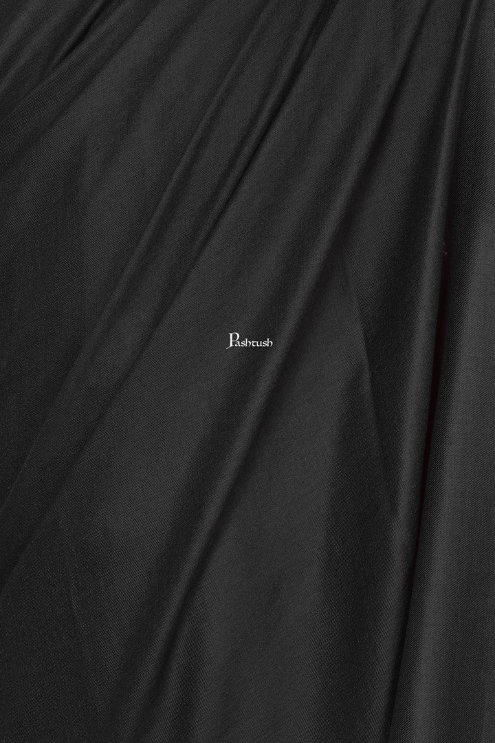 Pashtush India Mens Shawls Gents Shawl Pashtush Royal And Classy Fine Wool Mens Stole, Black