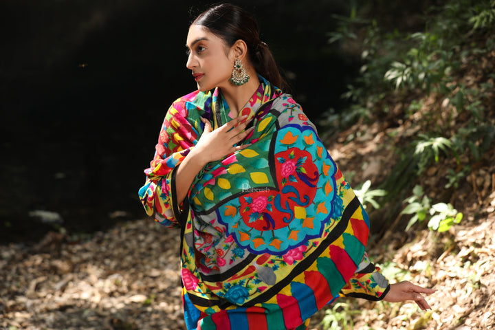 Pashtush India Womens Shawls Pashtush women 100% Pure Wool with Woolmark Certificate shawl, Multicolour