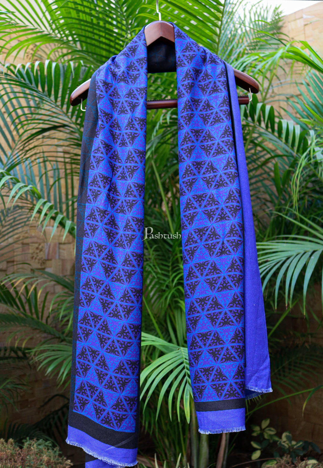 Pashtush India Womens Stoles and Scarves Scarf Pashtush women Bamboo stole, Printed design, Black And Blue