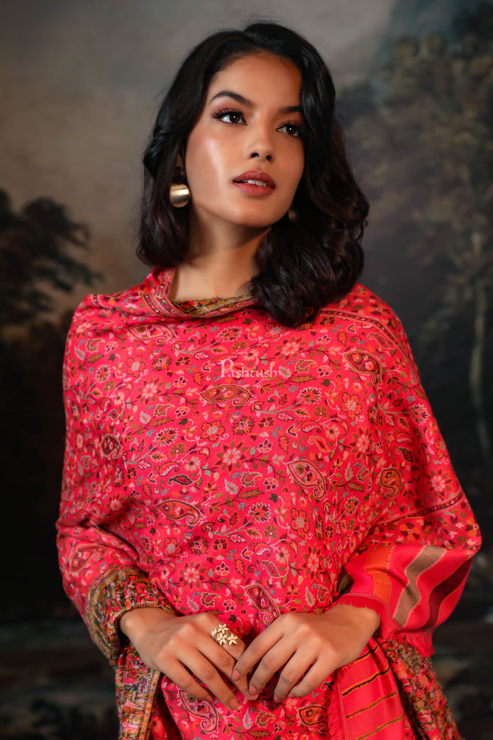 Pashtush India Womens Shawls Pashtush women faux pashmina shawl, ethnic weave design, multi color