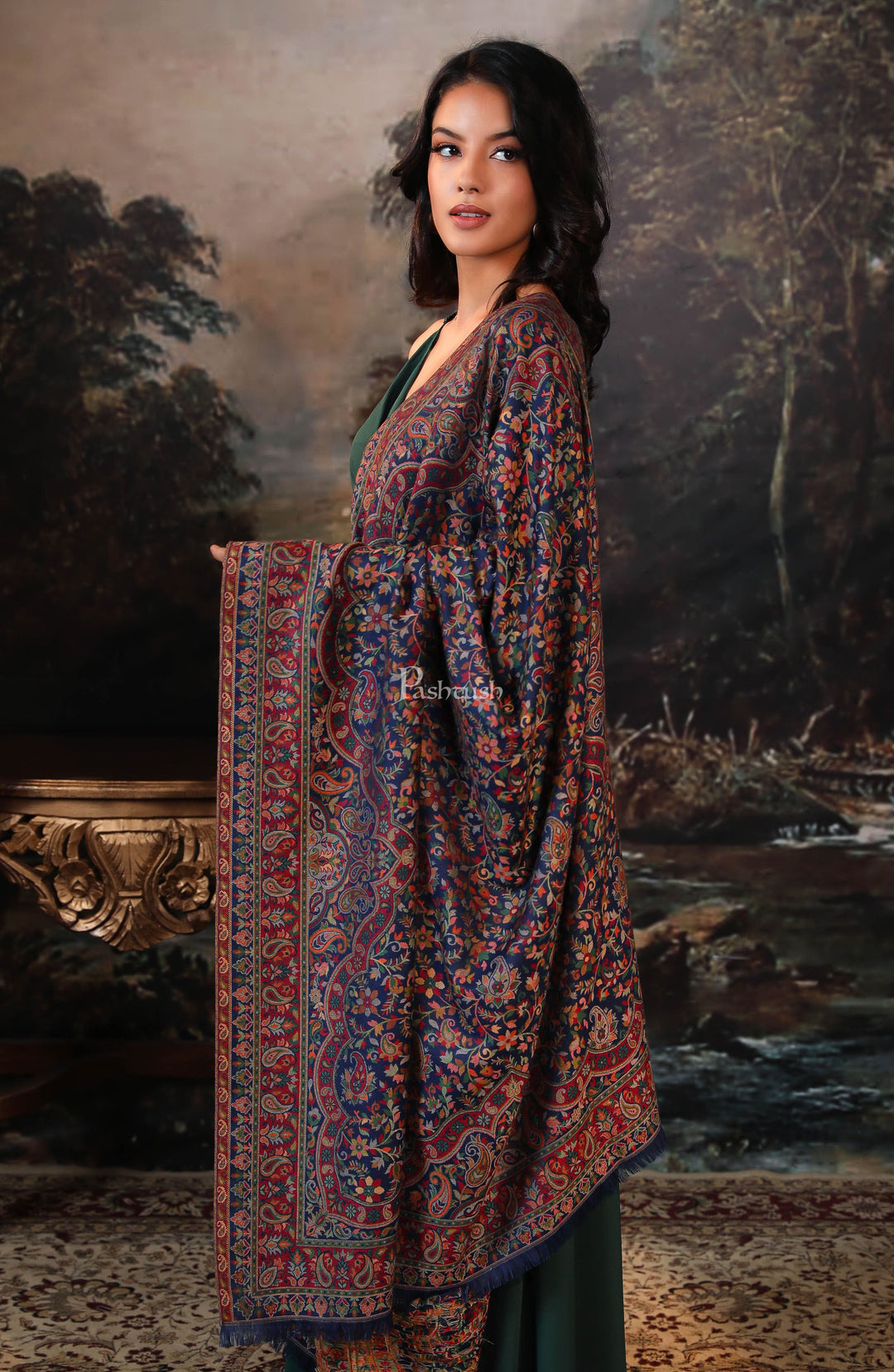 Pashtush India Womens Shawls Pashtush women faux pashmina shawl, ethnic weave design, multi color