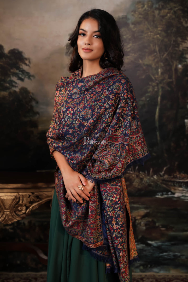 Pashtush India Womens Shawls Pashtush women faux pashmina shawl, ethnic weave design, multi color