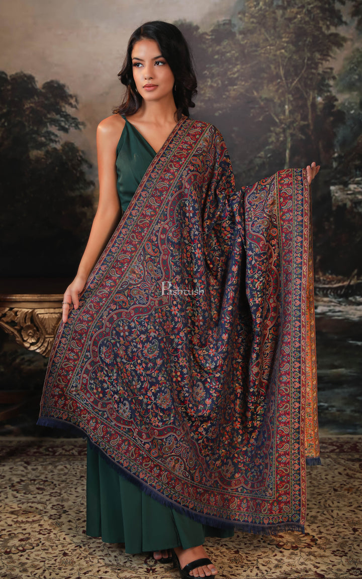 Pashtush India Womens Shawls Pashtush women faux pashmina shawl, ethnic weave design, multi color