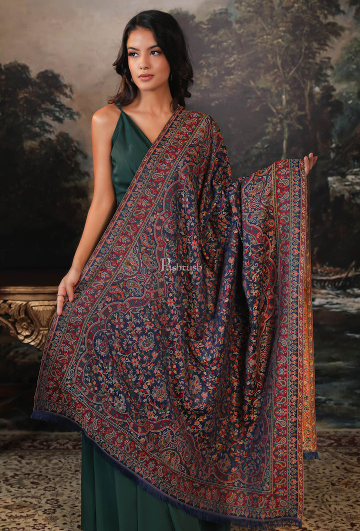 Pashtush India Womens Shawls Pashtush women faux pashmina shawl, ethnic weave design, multi color