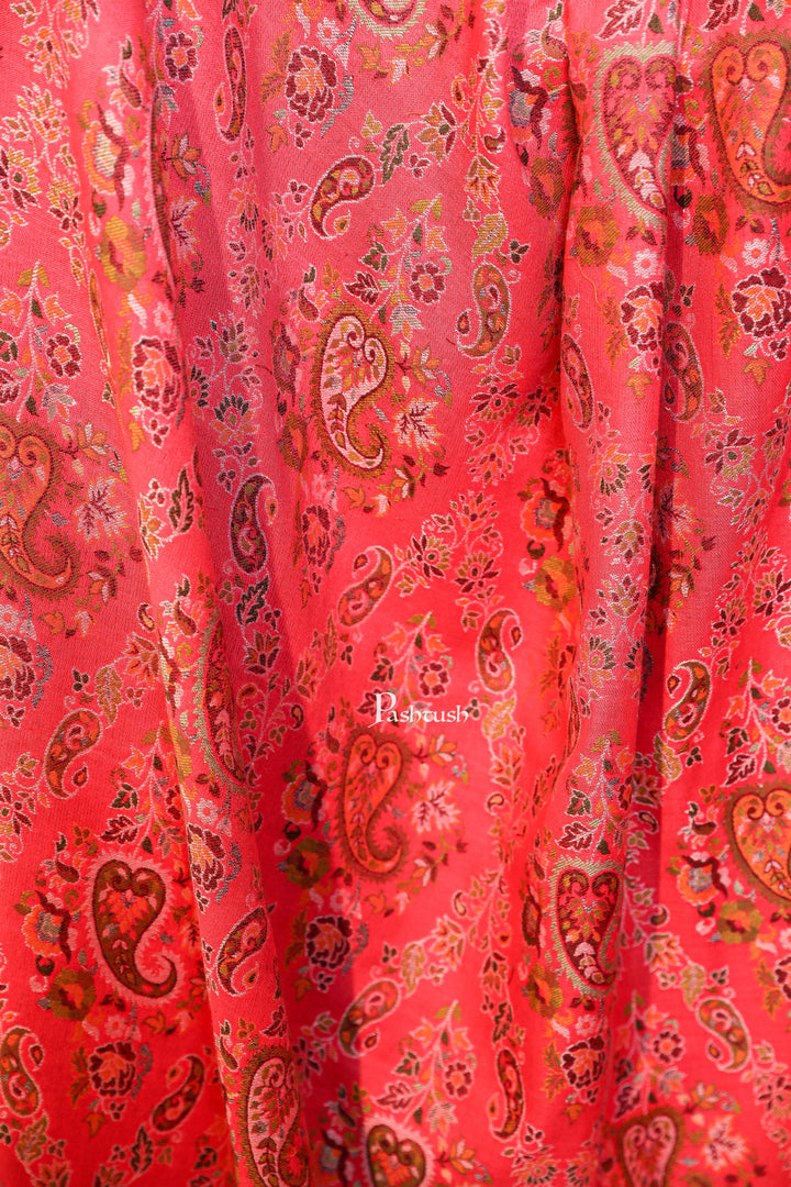 Pashtush India Womens Shawls Pashtush women faux pashmina shawl, ethnic weave design, multi color