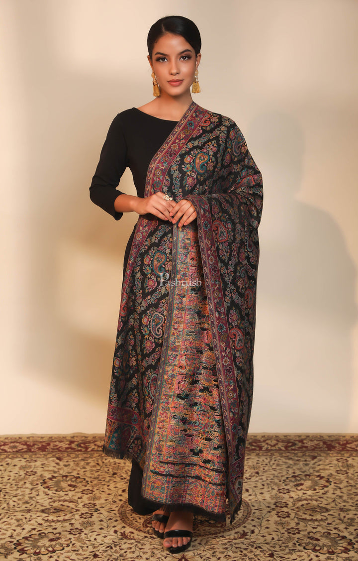 Pashtush India Womens Shawls Pashtush women faux pashmina shawl, ethnic weave design, multi color