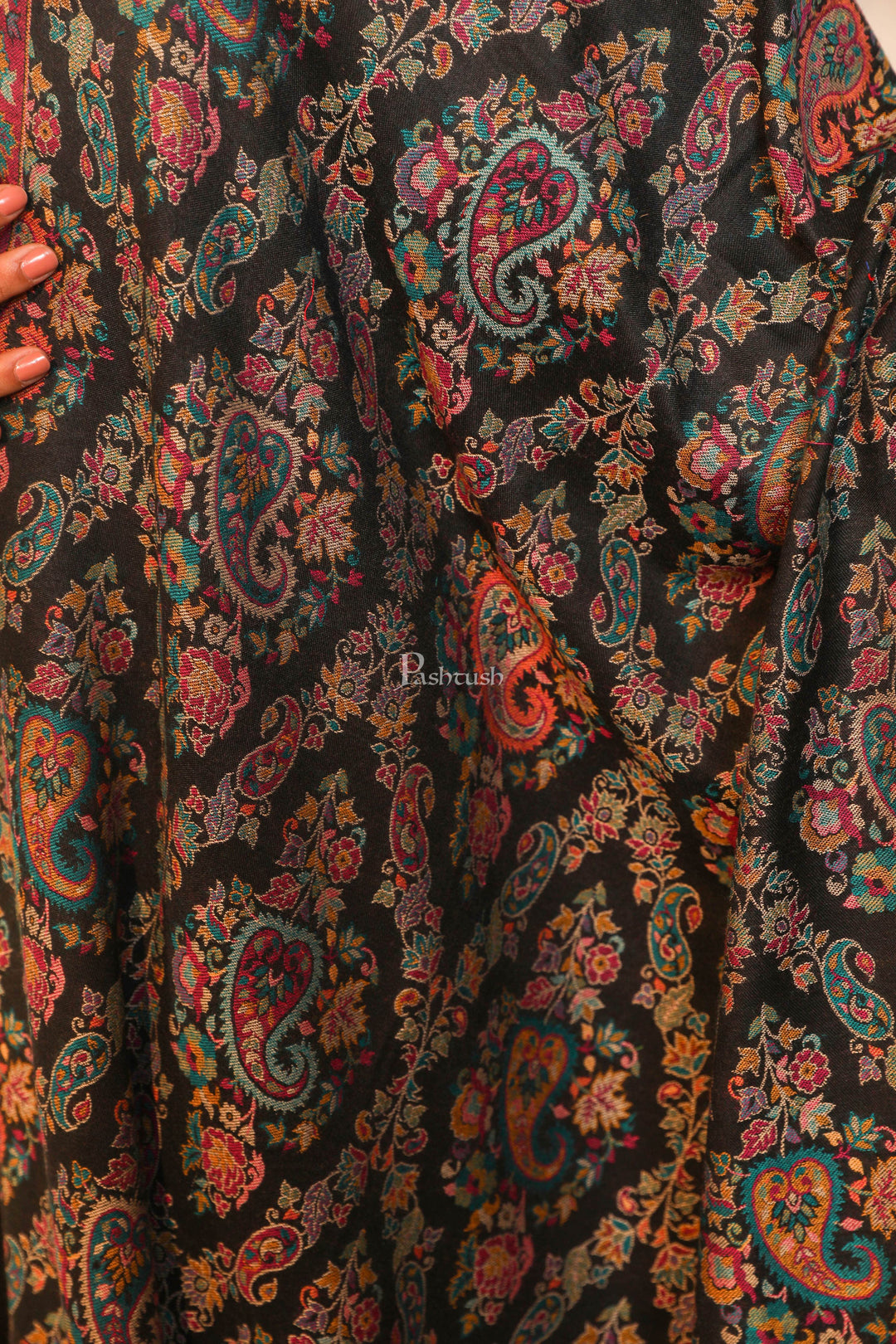 Pashtush India Womens Shawls Pashtush women faux pashmina shawl, ethnic weave design, multi color