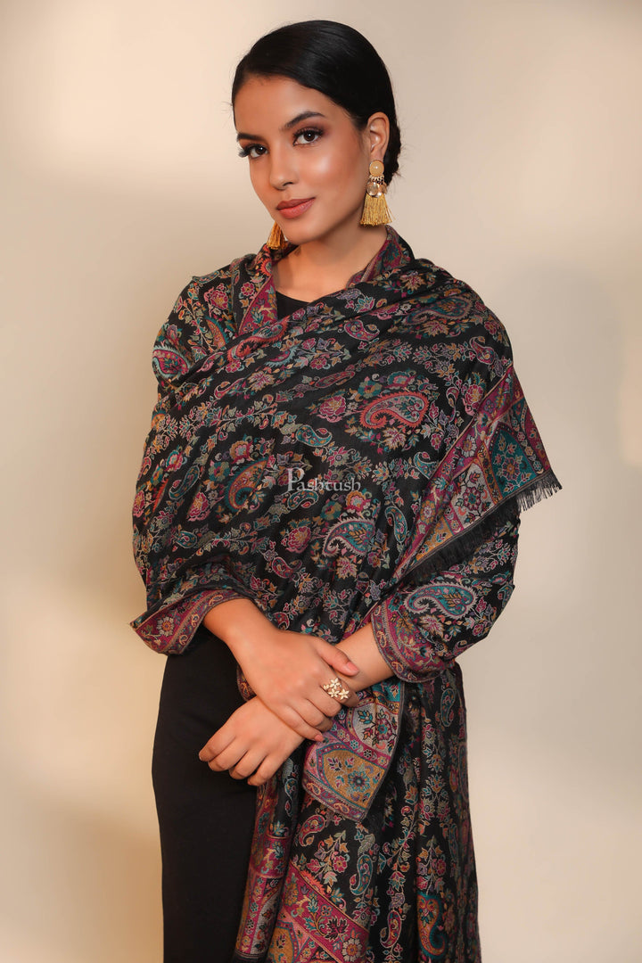 Pashtush India Womens Shawls Pashtush women faux pashmina shawl, ethnic weave design, multi color