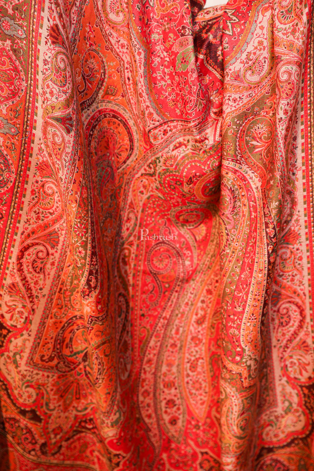 Pashtush India Womens Shawls Pashtush women faux pashmina shawl, ethnic weave design, multi color