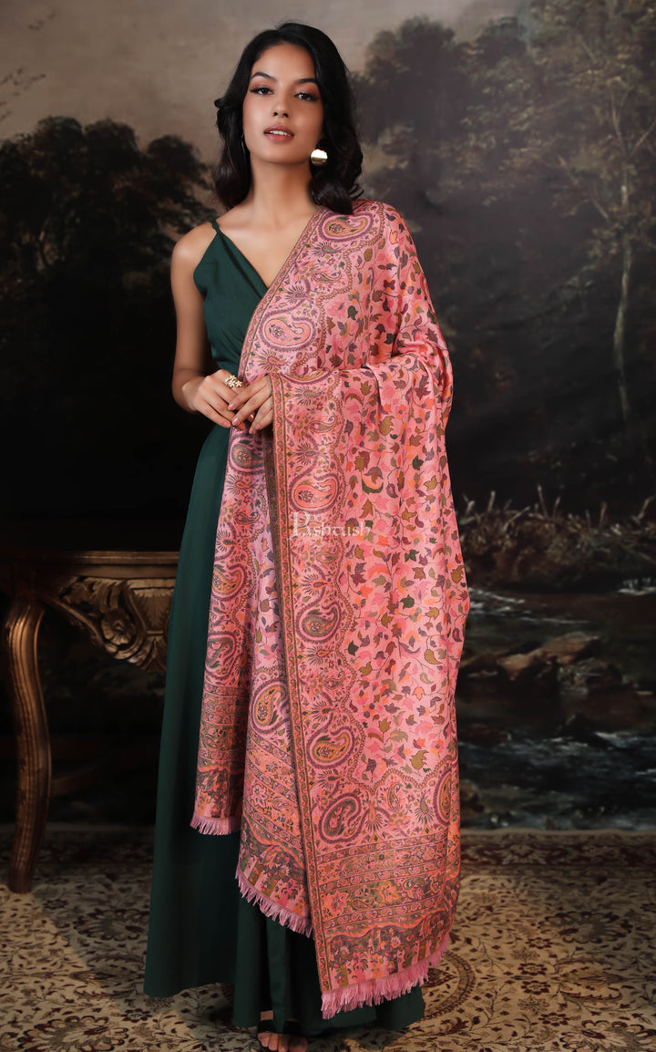 Pashtush India Womens Shawls Pashtush women faux pashmina shawl, ethnic weave design, multi color