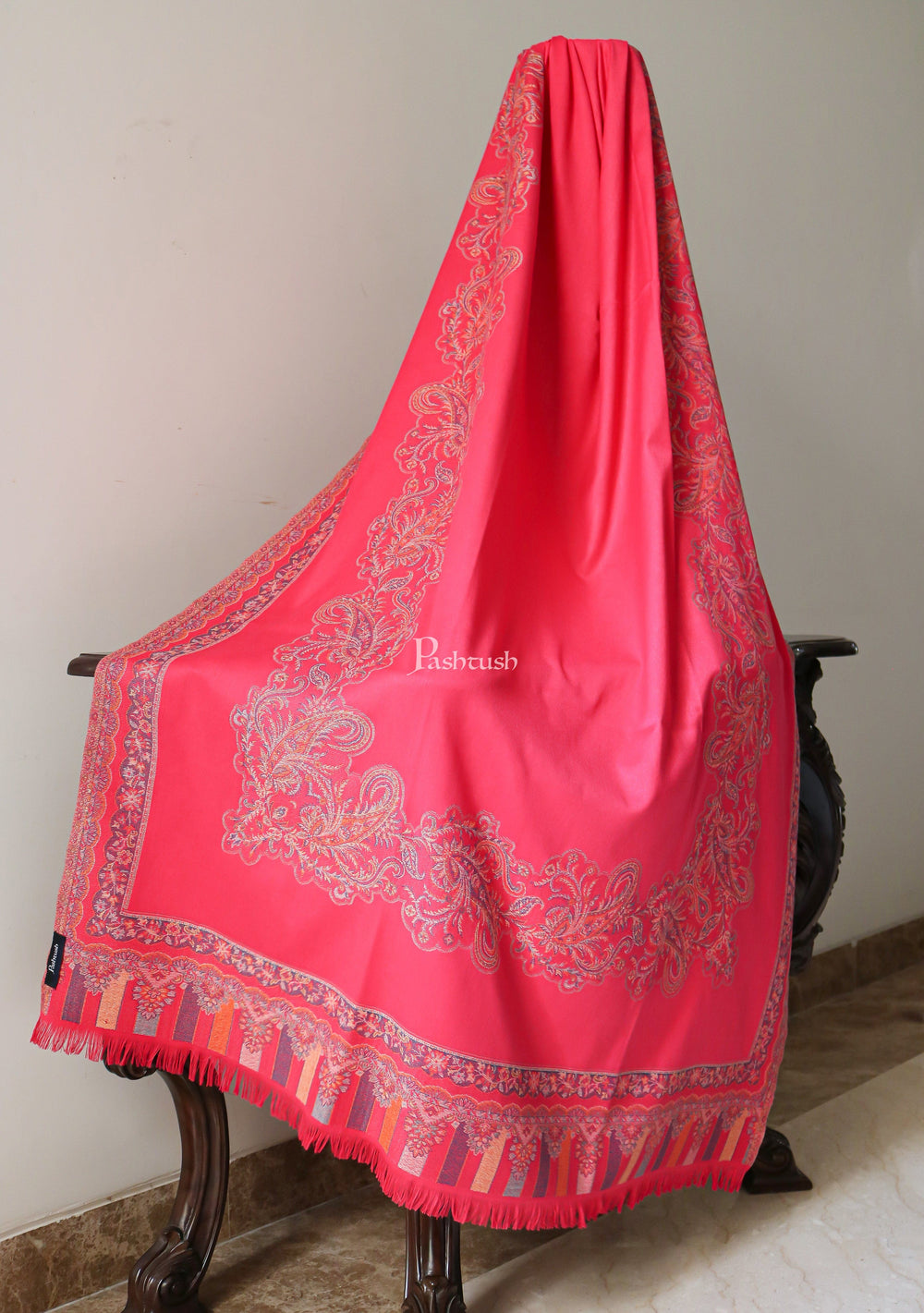 Pashtush India Womens Shawls Pashtush women Faux Pashmina shawl, Jamawar design, Multicolour
