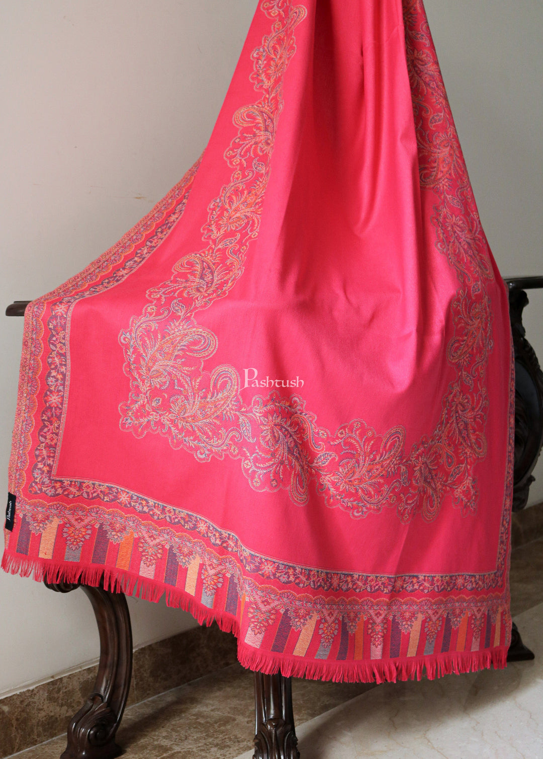 Pashtush India Womens Shawls Pashtush women Faux Pashmina shawl, Jamawar design, Multicolour