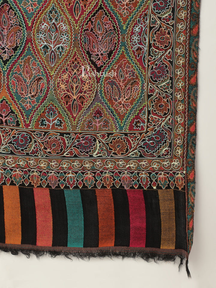 Pashtush India Gift Pack Pashtush women Fine Wool shawl, Hand Embroidered Kalamkari design, Multicolour
