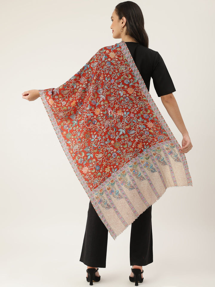 Pashtush India Womens Stoles and Scarves Scarf Pashtush women Fine Wool stole, Kalamkari design, Multicolour