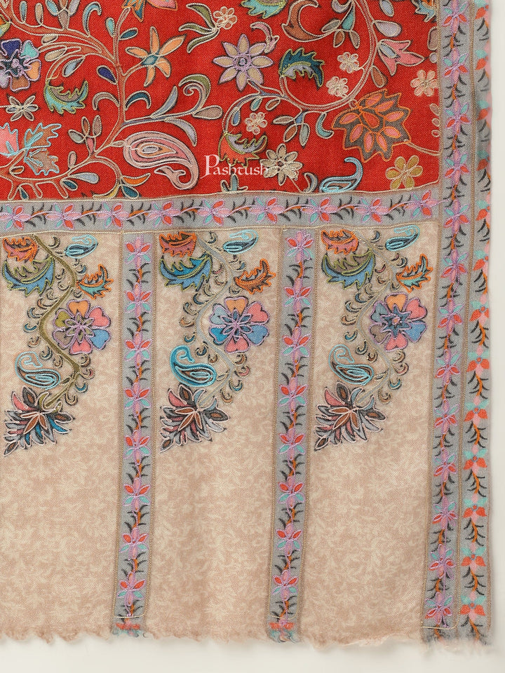 Pashtush India Womens Stoles and Scarves Scarf Pashtush women Fine Wool stole, Kalamkari design, Multicolour