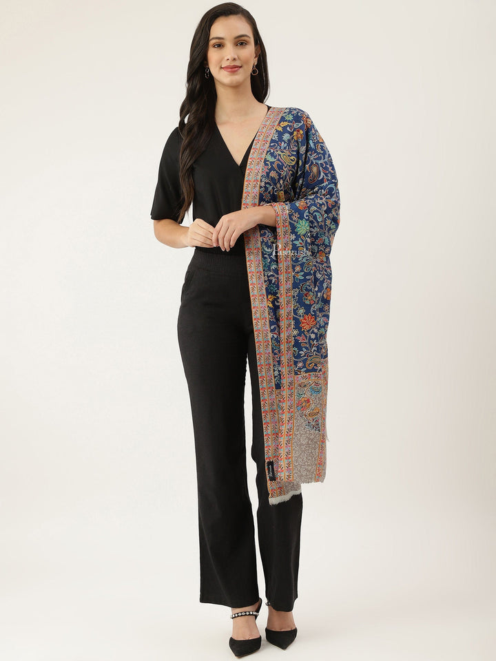 Pashtush India Womens Stoles and Scarves Scarf Pashtush women Fine Wool stole, Kalamkari design, Multicolour